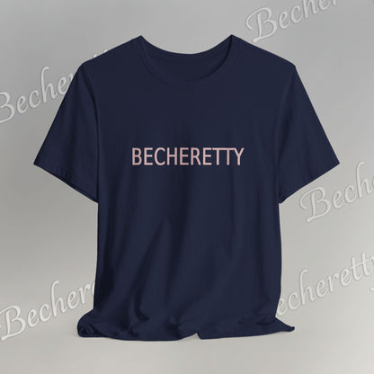 Minimalist Logo Tee Becheretty - Short Sleeve- Casual Style, Unisex - Relaxed Fit Top - Everyday wear