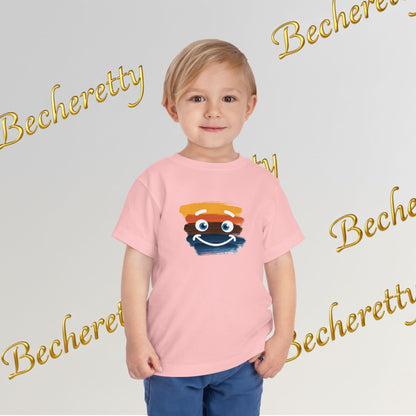 Toddler Tee Smiley Watercolor Art Graphic Minimalist Becheretty - Happy Face Kids T-Shirt