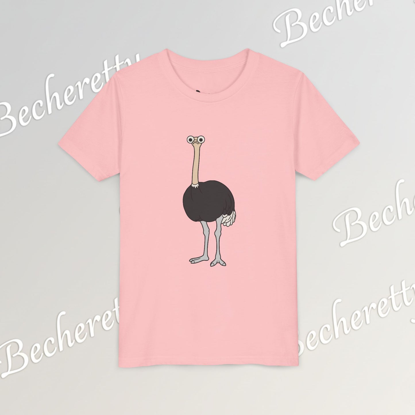 Youth Tee "The Ostrich" Graphic Art Becheretty - Cool Summer Top, Gift for Children