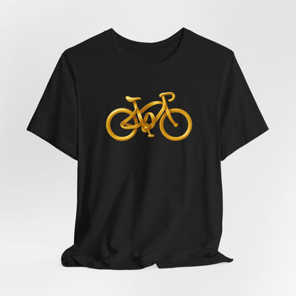 Gold Road Bike T-Shirt — Art Graphic Minimalist Becheretty - Gift Idea for Cyclist & Bike lovers