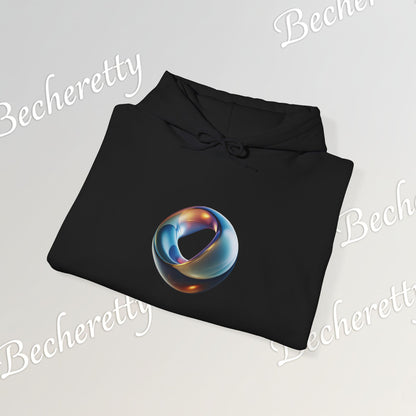 Futuristic Ring - Graphic Hoodie Becheretty - Minimal Artistic Jewel - Luminous Statement - Style is yours!