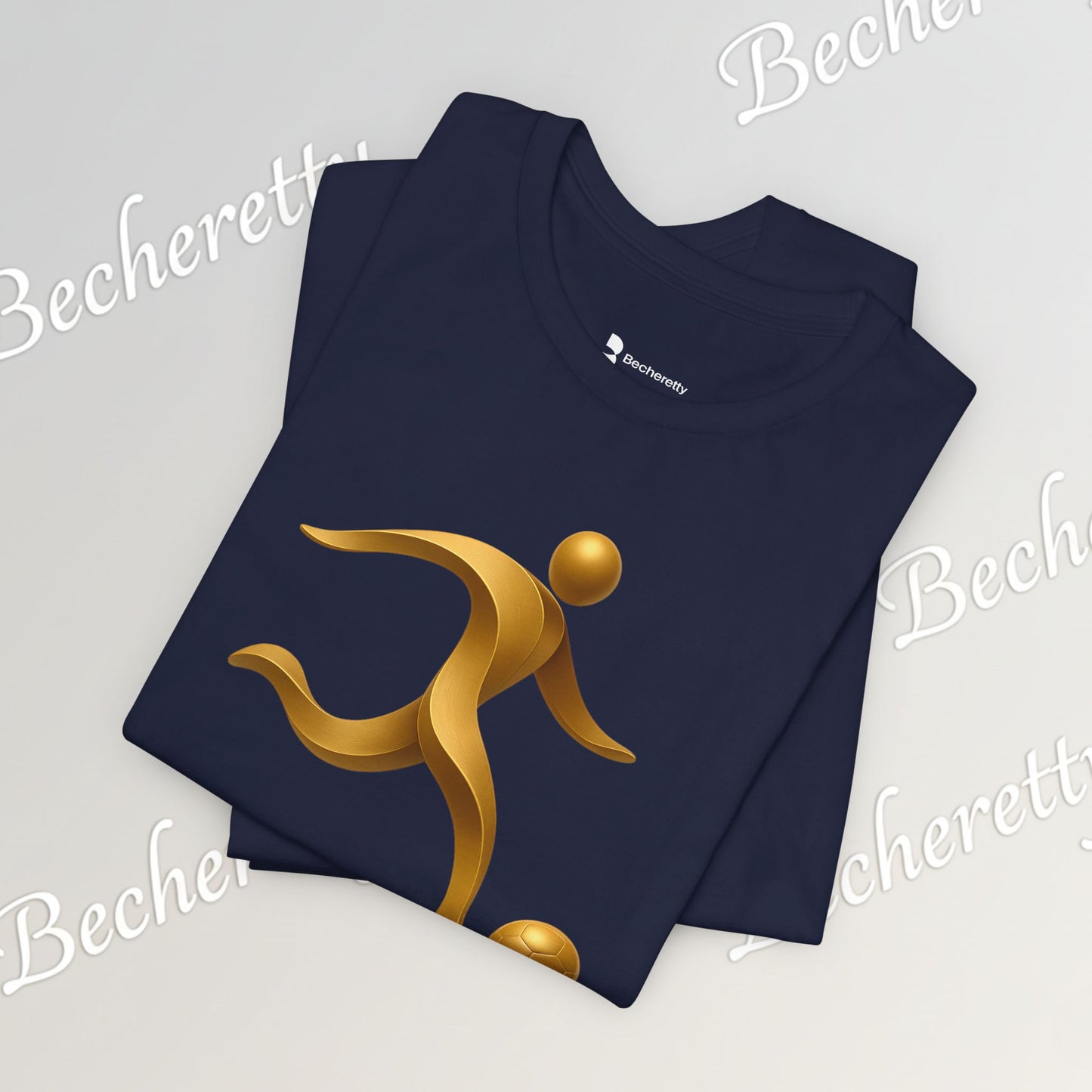 Soccer Player Gold Icon Tee - Graphic Art Minimalist Becheretty - Perfect Gift - Casual Wear