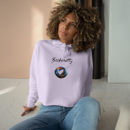 Chic Graphic Crop Hoodie Futuristic Ring - Becheretty Graphic - Stylish Women's Hoodie, Trendy Fashion Sweater, Unique Gift for Her