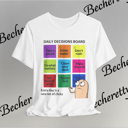 Graphic T-Shirt - Becheretty Motivational Checklist Tee that brings gentle humor and daily mindfulness to everyday wear