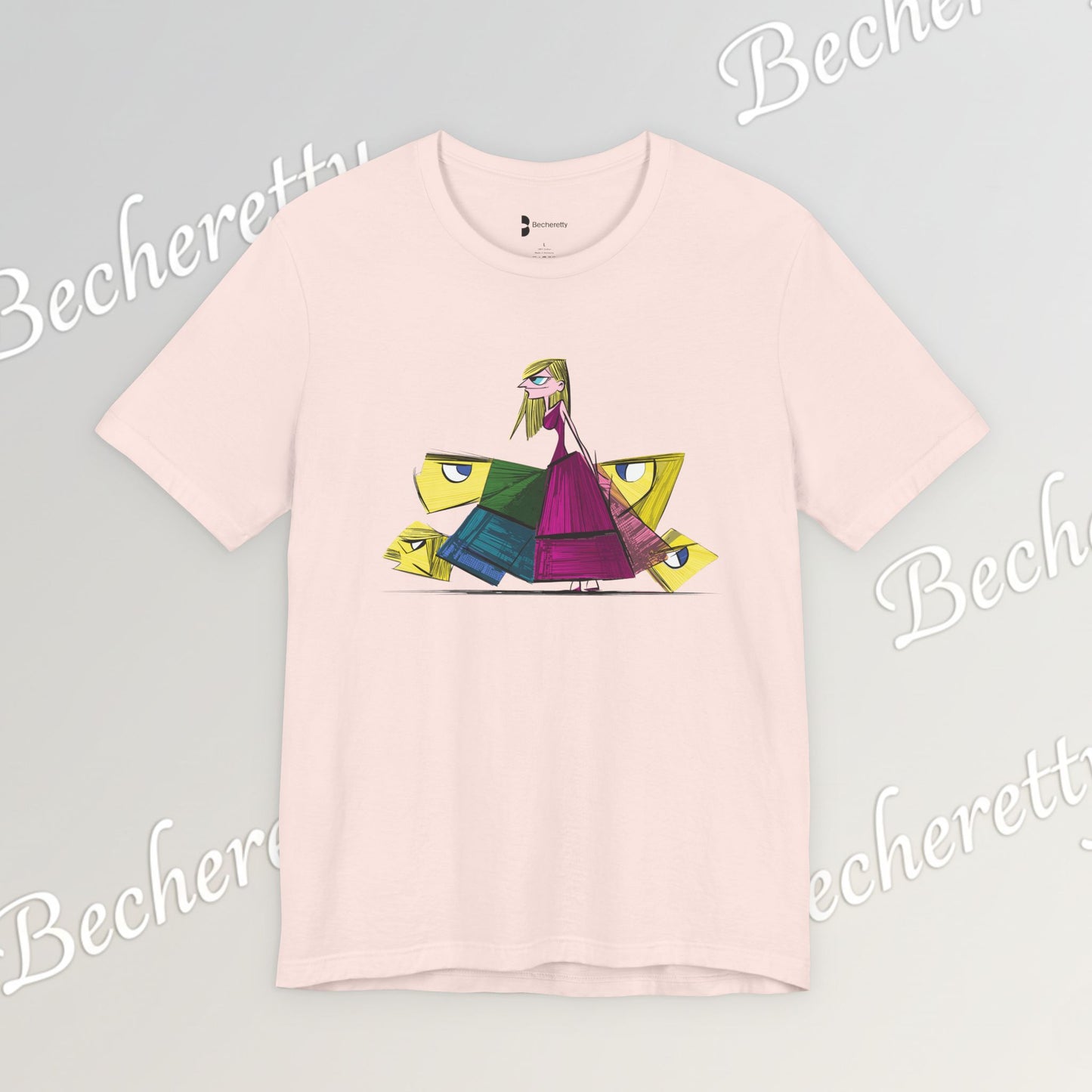 Becheretty "Avant-Garde Muse" Abstract Graphic Tee - Perfect for art lovers and trendsetters