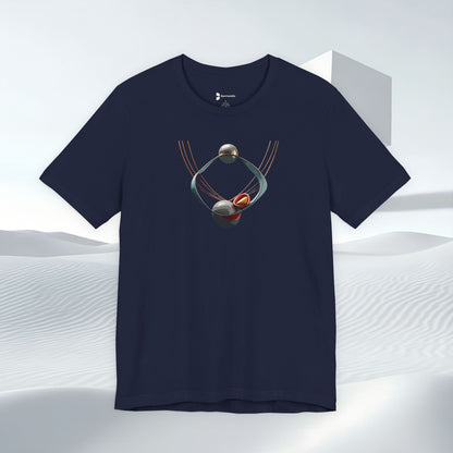 Abstract Orbital Necklace Tee - Art Graphic Minimalist Becheretty - Wearable artwork