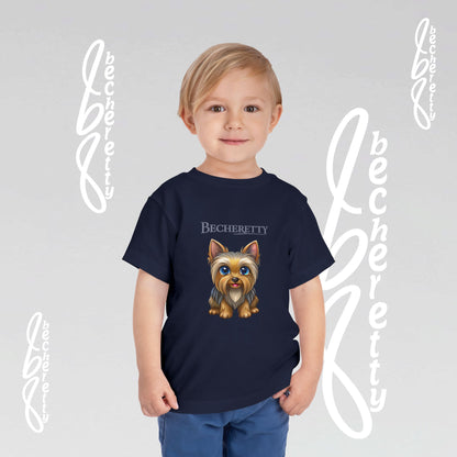 Toddler T-Shirt short sleeve - Cute Yorkie Graphic Becheretty - Perfect for Yorkie Lovers