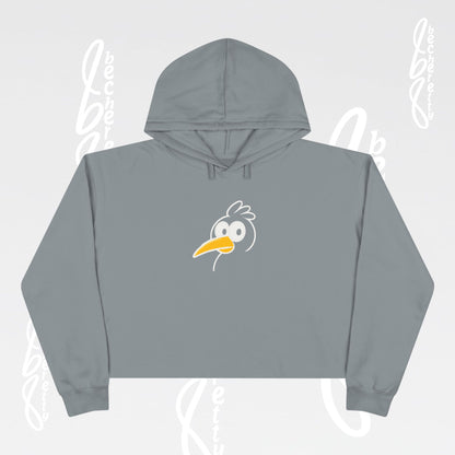Graphic Crop Hoodie - Cute Cartoon Seagull - Becheretty - Minimal Beach Bird Graphic Sweatshirt