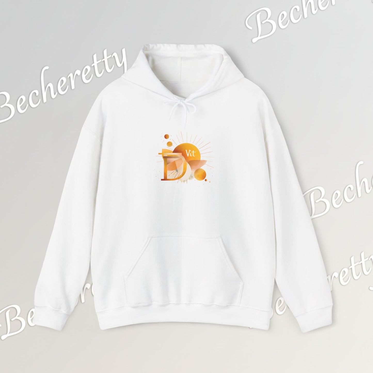 "Vit D" Graphic Hoodie - Art Minimalist Becheretty - Embrace the sunshine wherever you go, casual wear