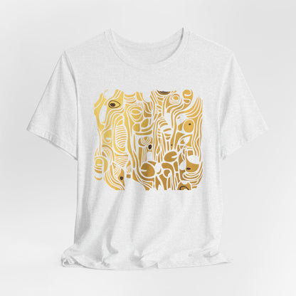 Golden Currents Tee - Abstract Organic line Art Becheretty - Abstract exploration of form and rhythm