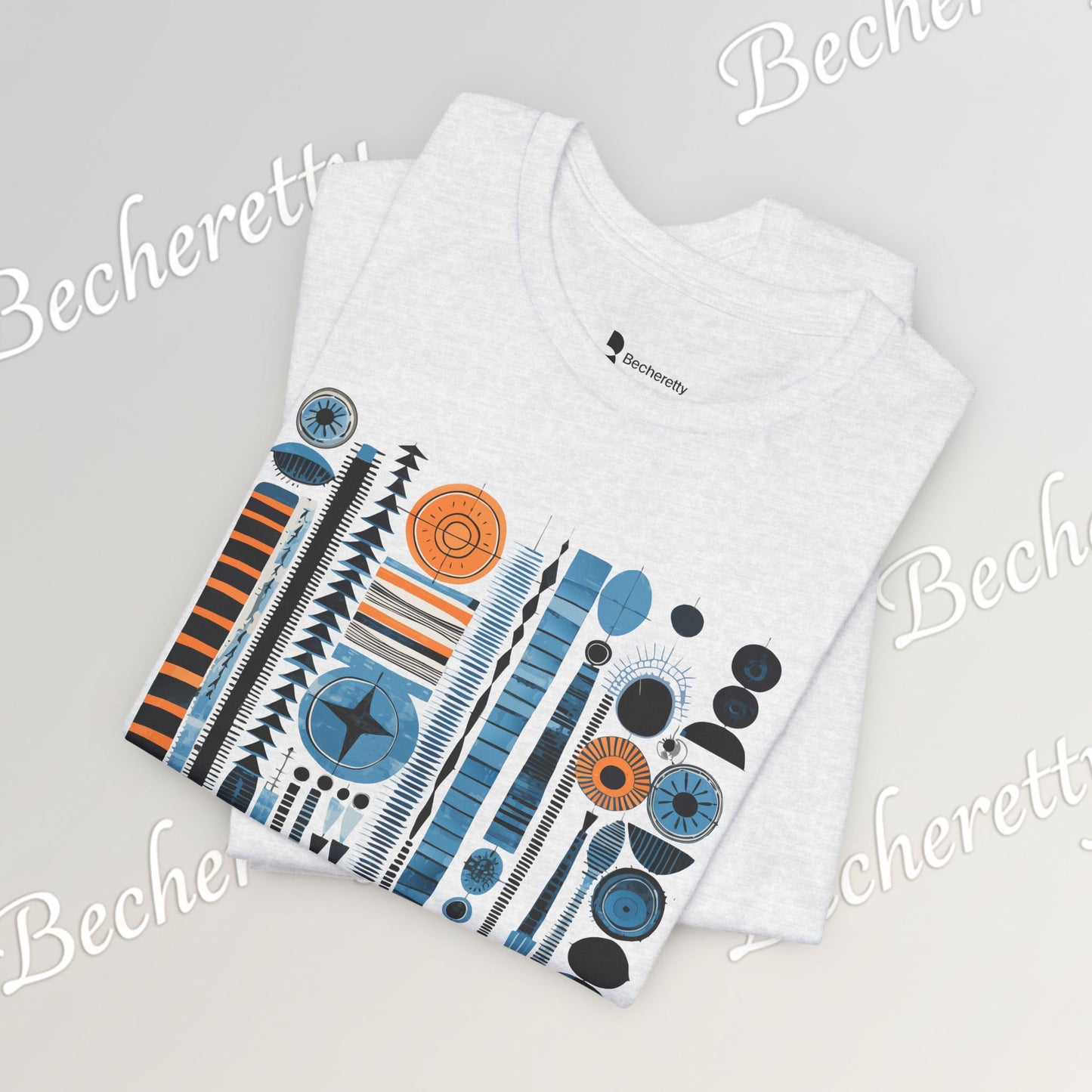 Modern Geometry Tee  "Urban Totems" Art Graphic Becheretty - Timeless, versatile, and unmistakably modern.