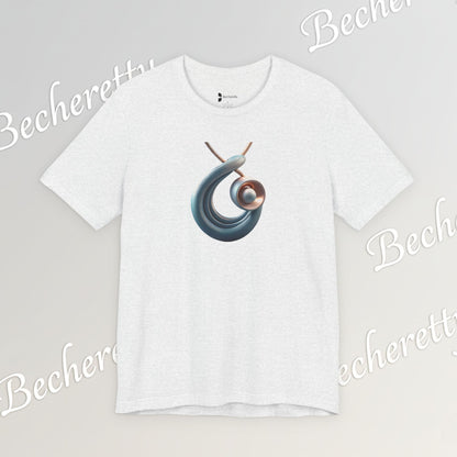 Abstract Nautical Wave Tee - Minimalist Anchor & Shell Graphic Becheretty - Perfect Gift for Art Lovers