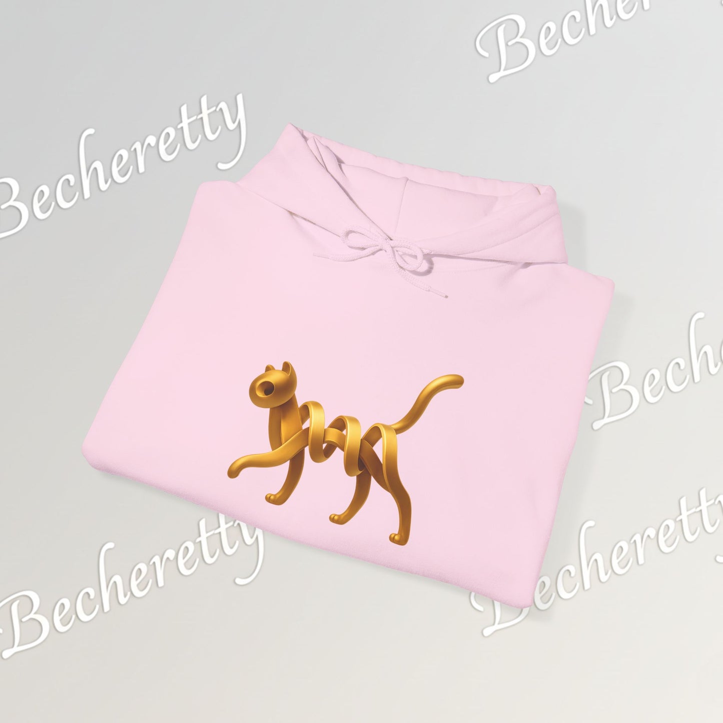Golden Cat. Minimalist Graphic Hoodie Becheretty - Modern, and Effortlessly Etylish - Perfect for everyday wear with an artistic edge.