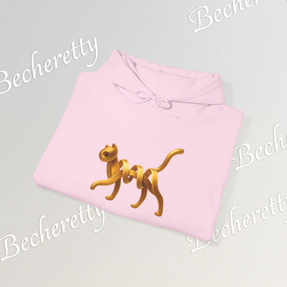 Golden Cat. Minimalist Graphic Hoodie Becheretty - Modern, and Effortlessly Etylish - Perfect for everyday wear with an artistic edge.