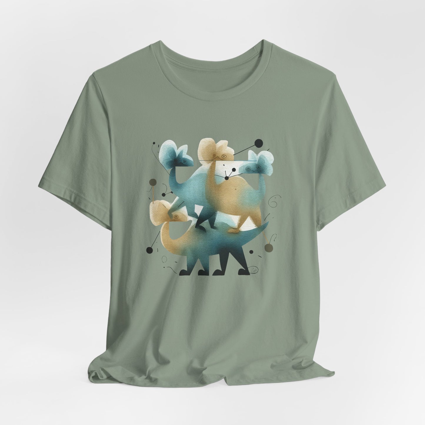 Abstract Balance "Dino"  Modern Graphic T-Shirt - Art Graphic Becheretty - Original abstract Illustration