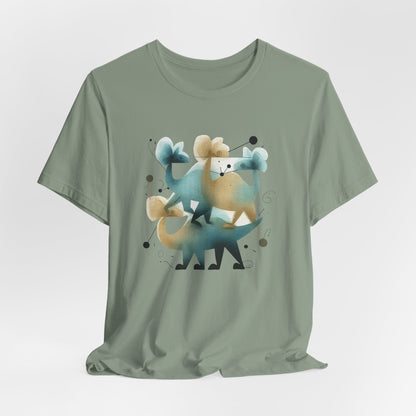 Abstract Balance "Dino"  Modern Graphic T-Shirt - Art Graphic Becheretty - Original abstract Illustration