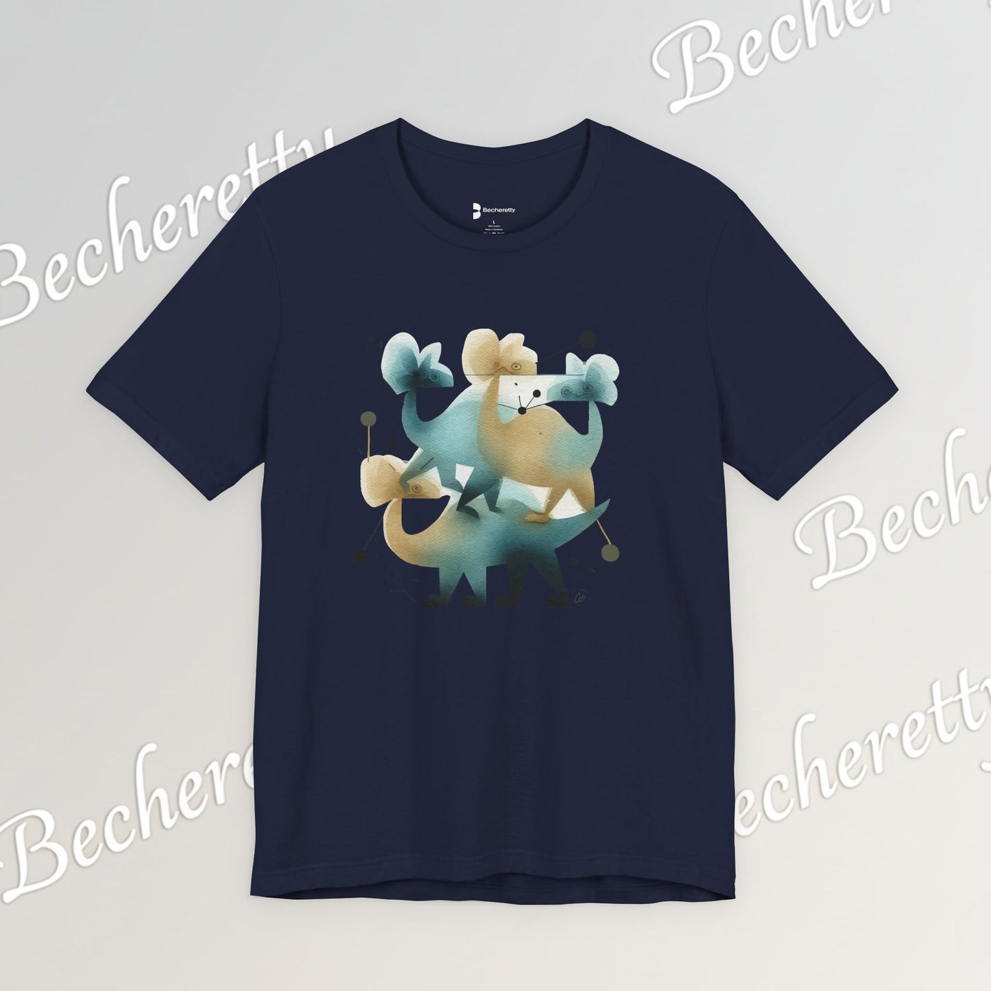 Abstract Balance "Dino"  Modern Graphic T-Shirt - Art Graphic Becheretty - Original abstract Illustration
