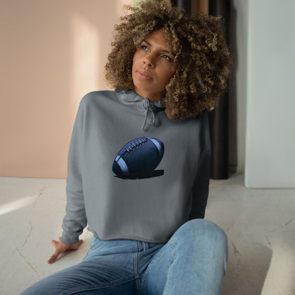 Football Lover’s Crop Hoodie - Becheretty's Graphic Art - Casual Outfit, Game Day Gift, Athletic Wear, Football Merchandise