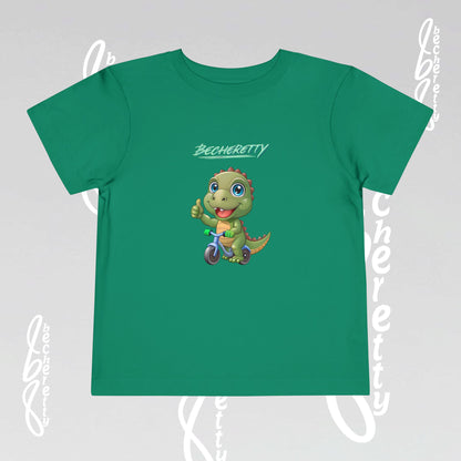 Toddler T-Shirt with a Cute Dino - Becheretty Playful Design Tee - Birthday Gift Idea