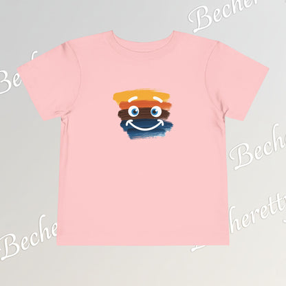 Toddler Tee Smiley Watercolor Art Graphic Minimalist Becheretty - Happy Face Kids T-Shirt