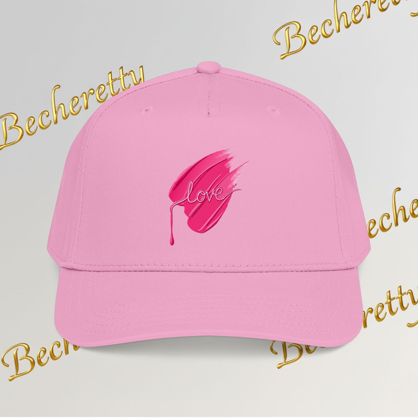 Pink Brushstroke Baseball Cap - Art Graphic Becheretty - Artistic Energy for Art Lovers
