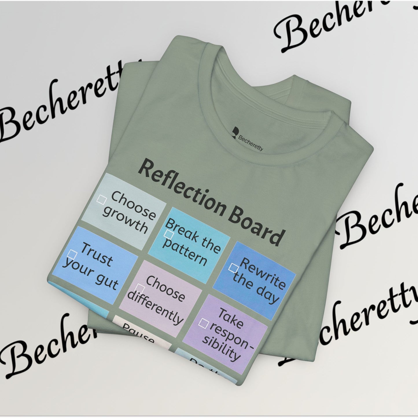 Graphic T-Shirt "Reflection Board"  Art Minimalist Becheretty - Funny Motivational Reminder Tee