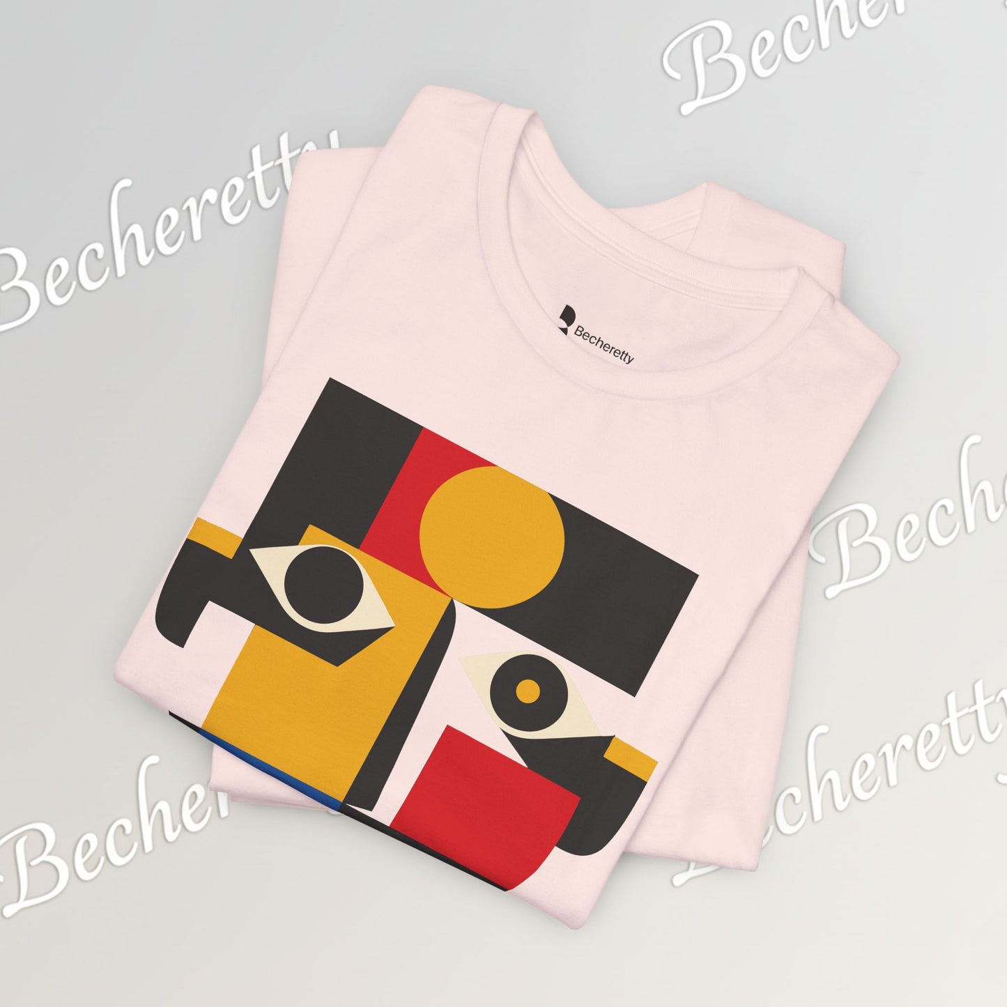 Abstract Geometric Face T-Shirt — Modern Cubist Art Tee