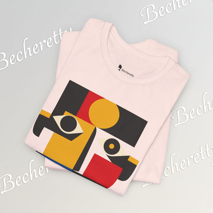 Abstract Geometric Face T-Shirt — Modern Cubist Art Tee
