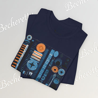 Modern Geometry Tee  "Urban Totems" Art Graphic Becheretty - Timeless, versatile, and unmistakably modern.