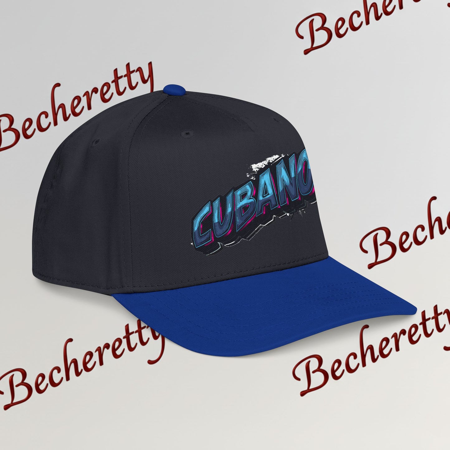 Snapback Baseball Cap "Cubano"  — Graphic Art Becheretty - Stylish companion for laid-back meetups - Gift Cap idea.