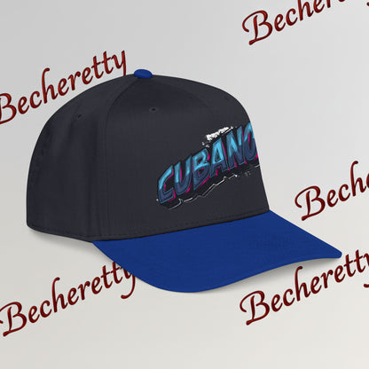 Snapback Baseball Cap "Cubano"  — Graphic Art Becheretty - Stylish companion for laid-back meetups - Gift Cap idea.