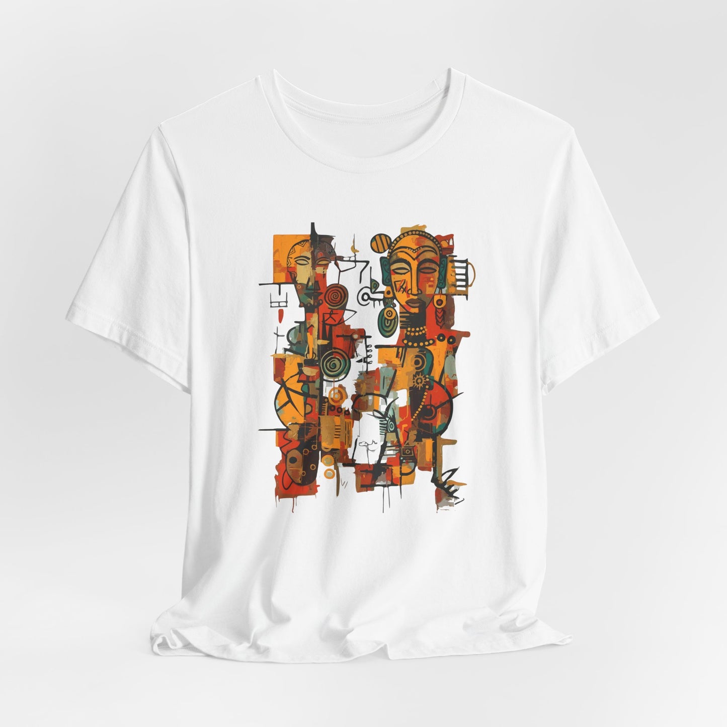 African Art T-Shirt "Ancestral Echoes" Graphic Becheretty - Abstract style - Ethno-Contemporary Fashion