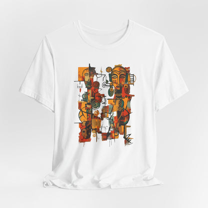 African Art T-Shirt "Ancestral Echoes" Graphic Becheretty - Abstract style - Ethno-Contemporary Fashion