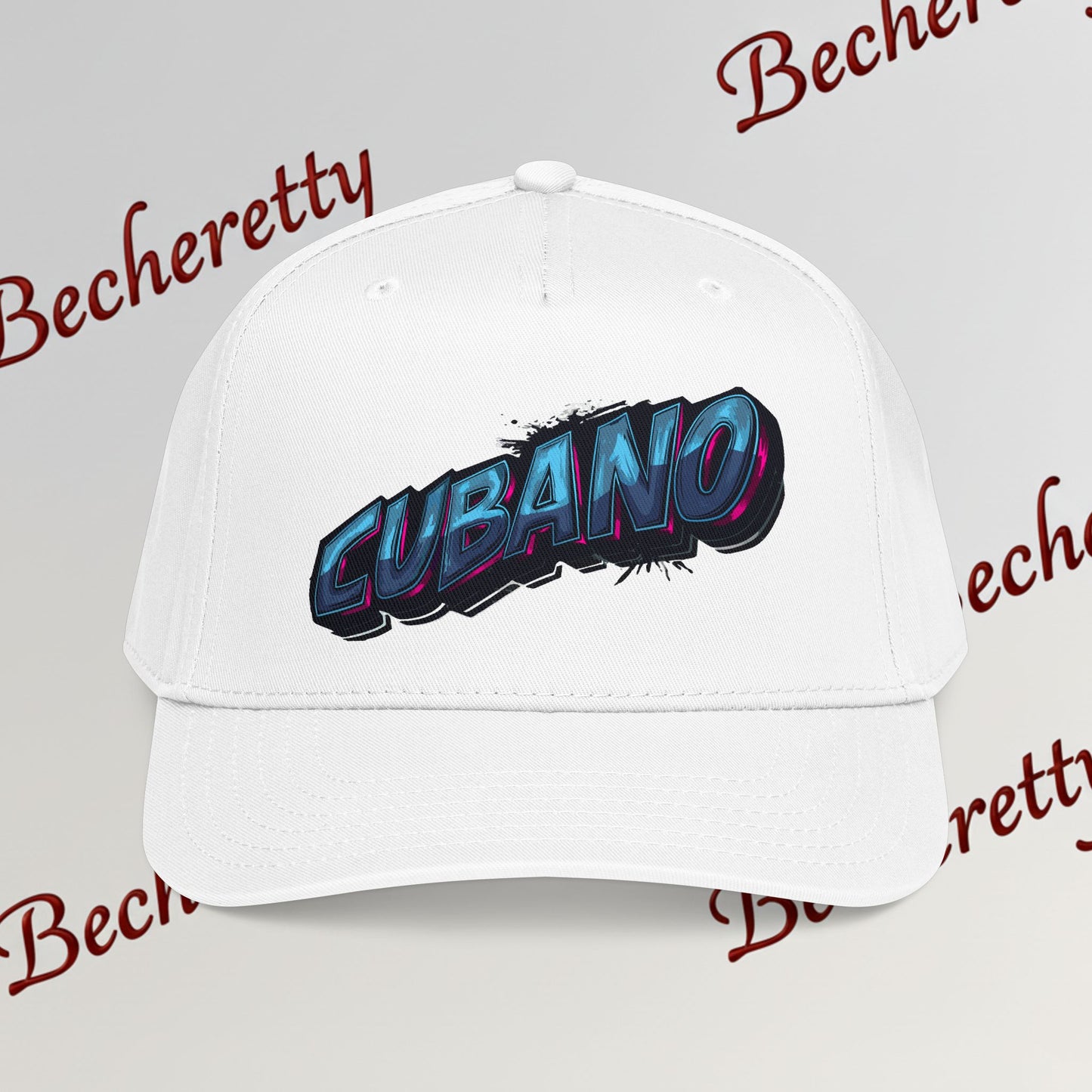Snapback Baseball Cap "Cubano"  — Graphic Art Becheretty - Stylish companion for laid-back meetups - Gift Cap idea.