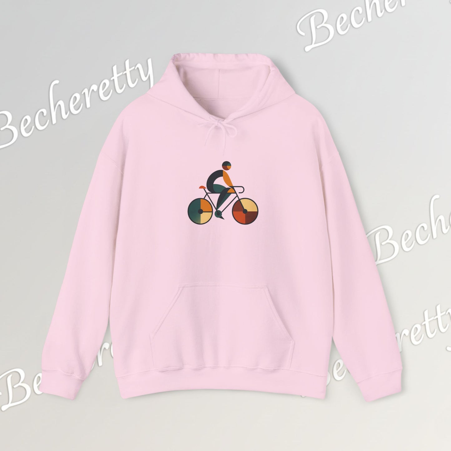 The Bauhaus Cyclist | Premium Geometric Art Hoodie Becheretty - Perfect Gift for Bike Lovers - Casual