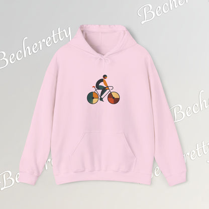 The Bauhaus Cyclist | Premium Geometric Art Hoodie Becheretty - Perfect Gift for Bike Lovers - Casual