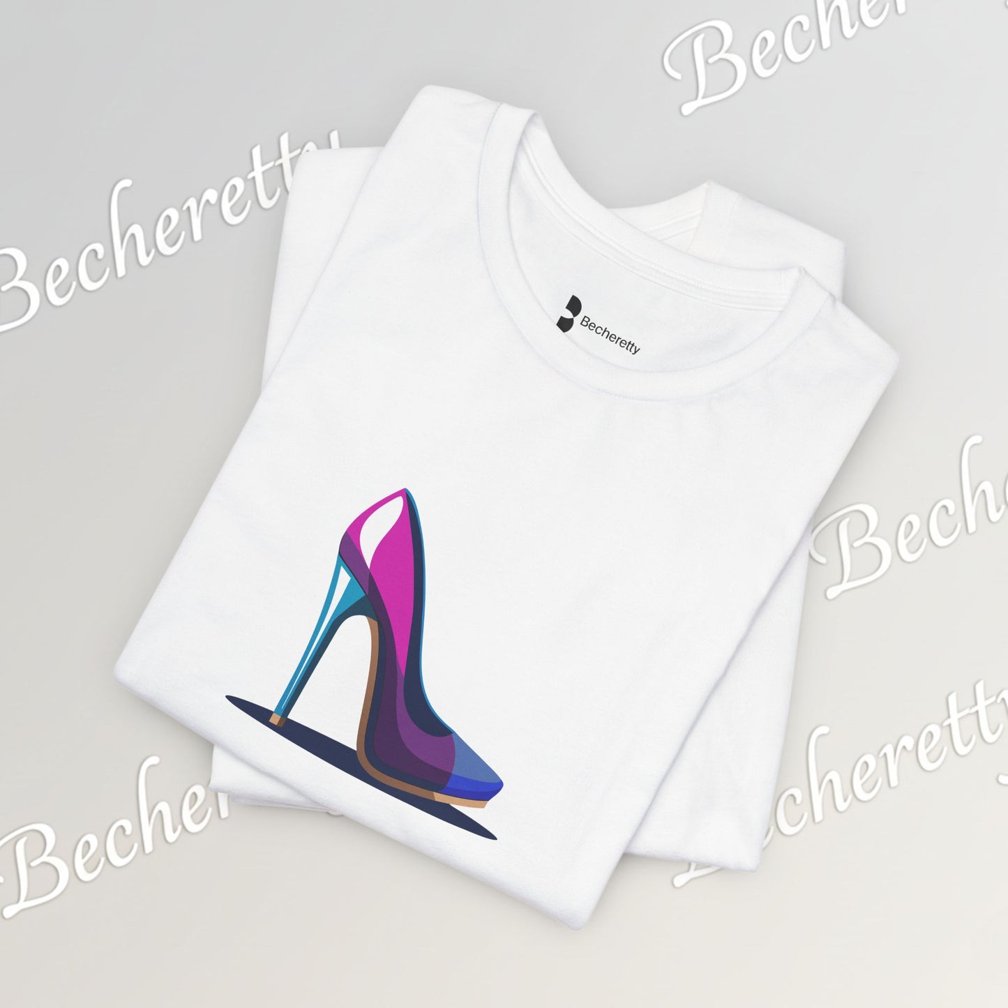 Colorful futuristic Stiletto T‑Shirt - Art Graphic Becheretty - A nod to your unique fashion style