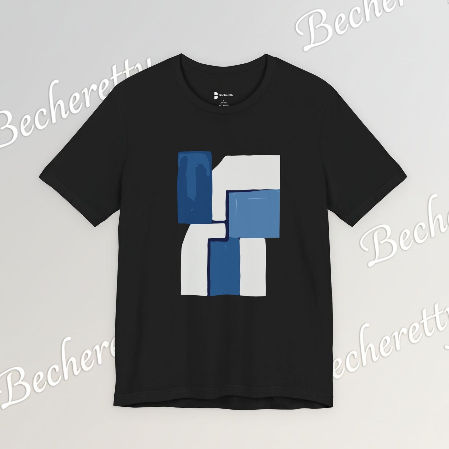 Abstract Wave Short Sleeve Tee - Art Minimalist Becheretty - Perfect for Art Lovers -Casual Wear