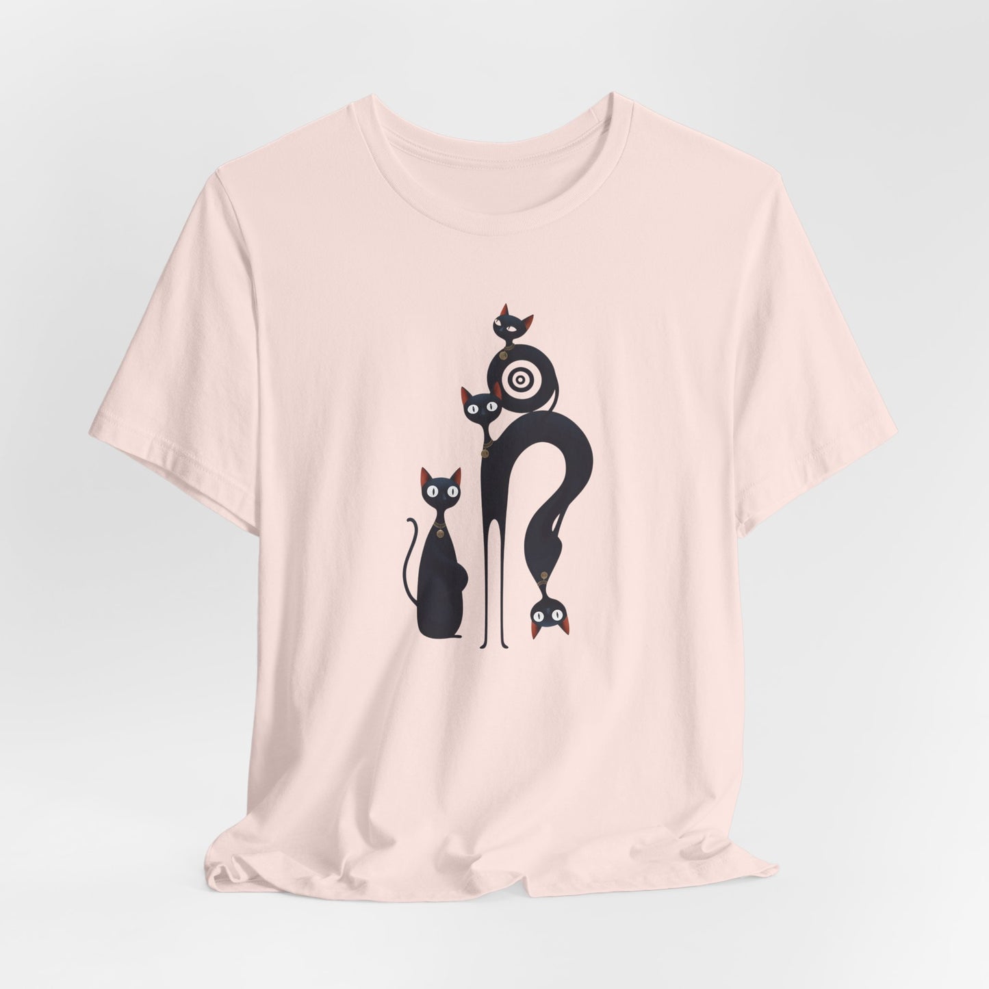 Graphic Tee "Playful Family Cats" Artistic design Becheretty - Wearable Art apparel for special occasions