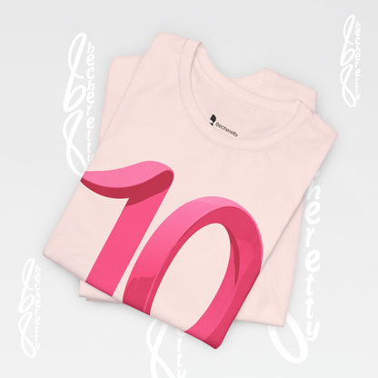 Pink Number 10 - Graphic Tee - Becheretty Minimalist Style - Everyday Comfort - Ideal Gift for Sports Lovers