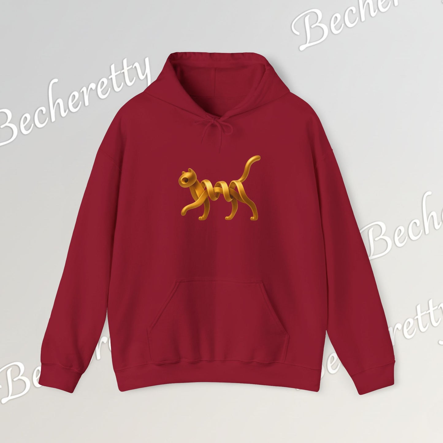Golden Cat. Minimalist Graphic Hoodie Becheretty - Modern, and Effortlessly Etylish - Perfect for everyday wear with an artistic edge.