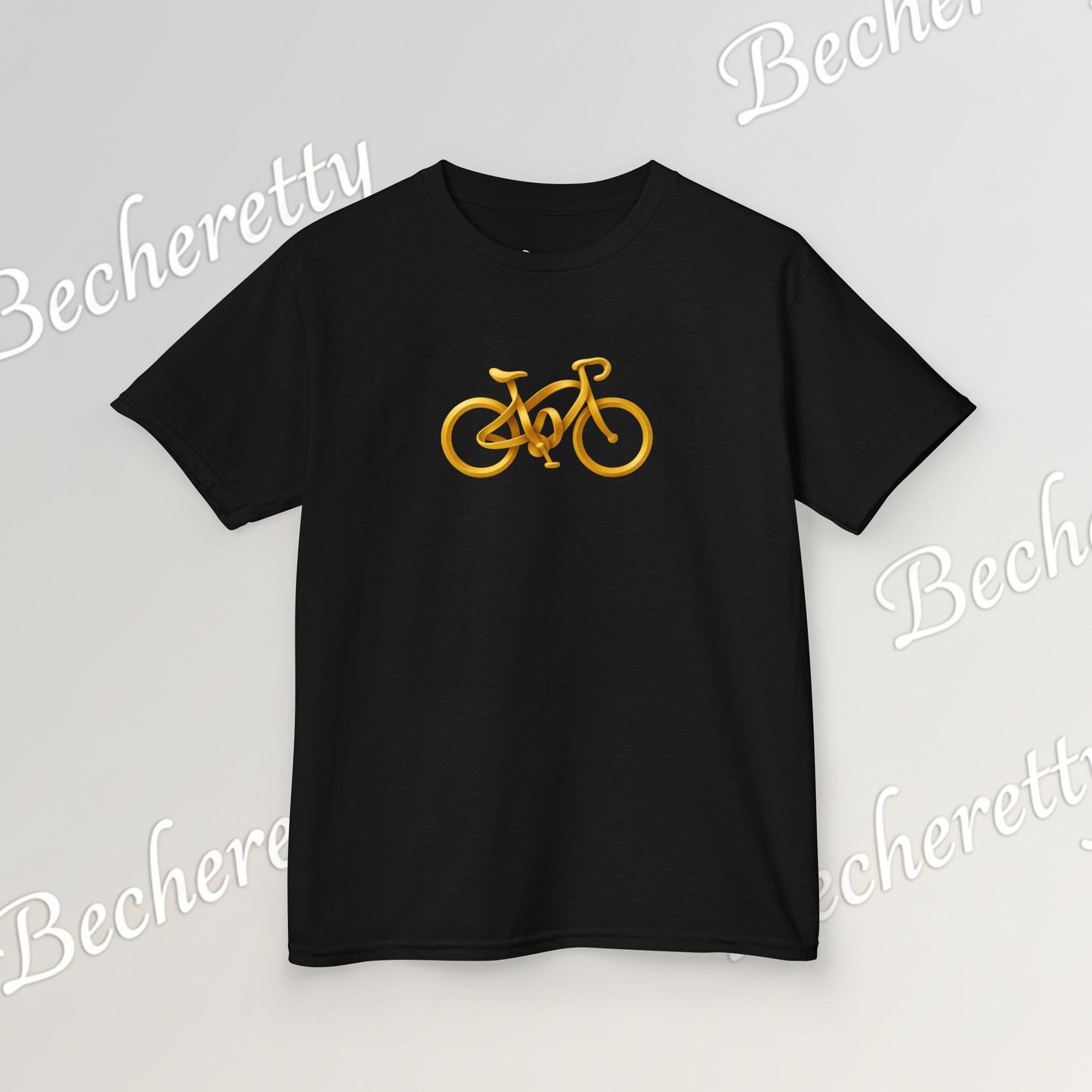 Artistic "Golden Bike" Tee Becheretty - Perfect for Sports Fans, Birthday Gifts, Playdates, Summer Fun