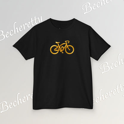 Artistic "Golden Bike" Tee Becheretty - Perfect for Sports Fans, Birthday Gifts, Playdates, Summer Fun
