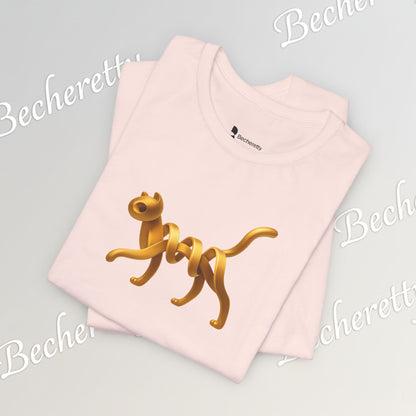 Golden Cat. Minimalist Graphic Becheretty -  Modern, and Effortlessly Etylish - Perfect for everyday wear with an artistic edge.