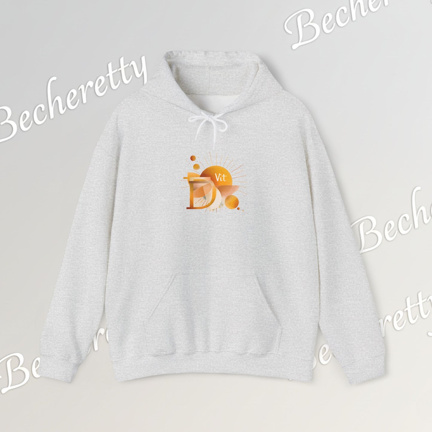 "Vit D" Graphic Hoodie - Art Minimalist Becheretty - Embrace the sunshine wherever you go, casual wear