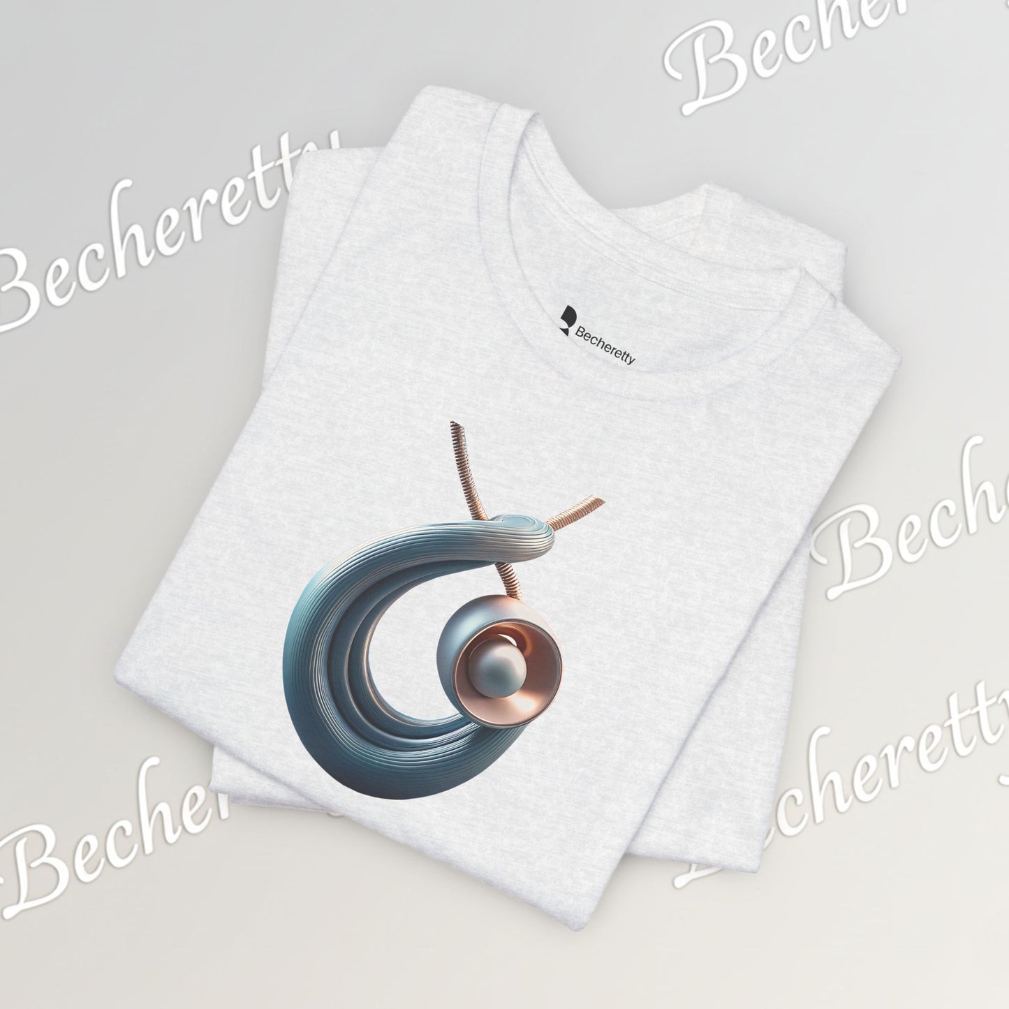 Abstract Nautical Wave Tee - Minimalist Anchor & Shell Graphic Becheretty - Perfect Gift for Art Lovers