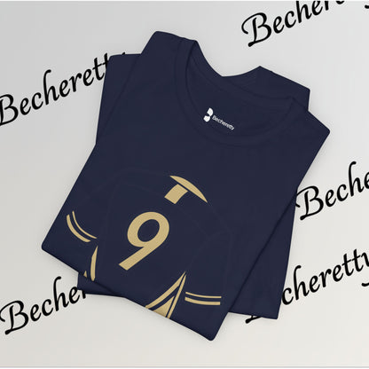 Soccer T-Shirt - Number 9 - Minimalist Graphic Becheretty - Athletic apparel - Everyday Fashion