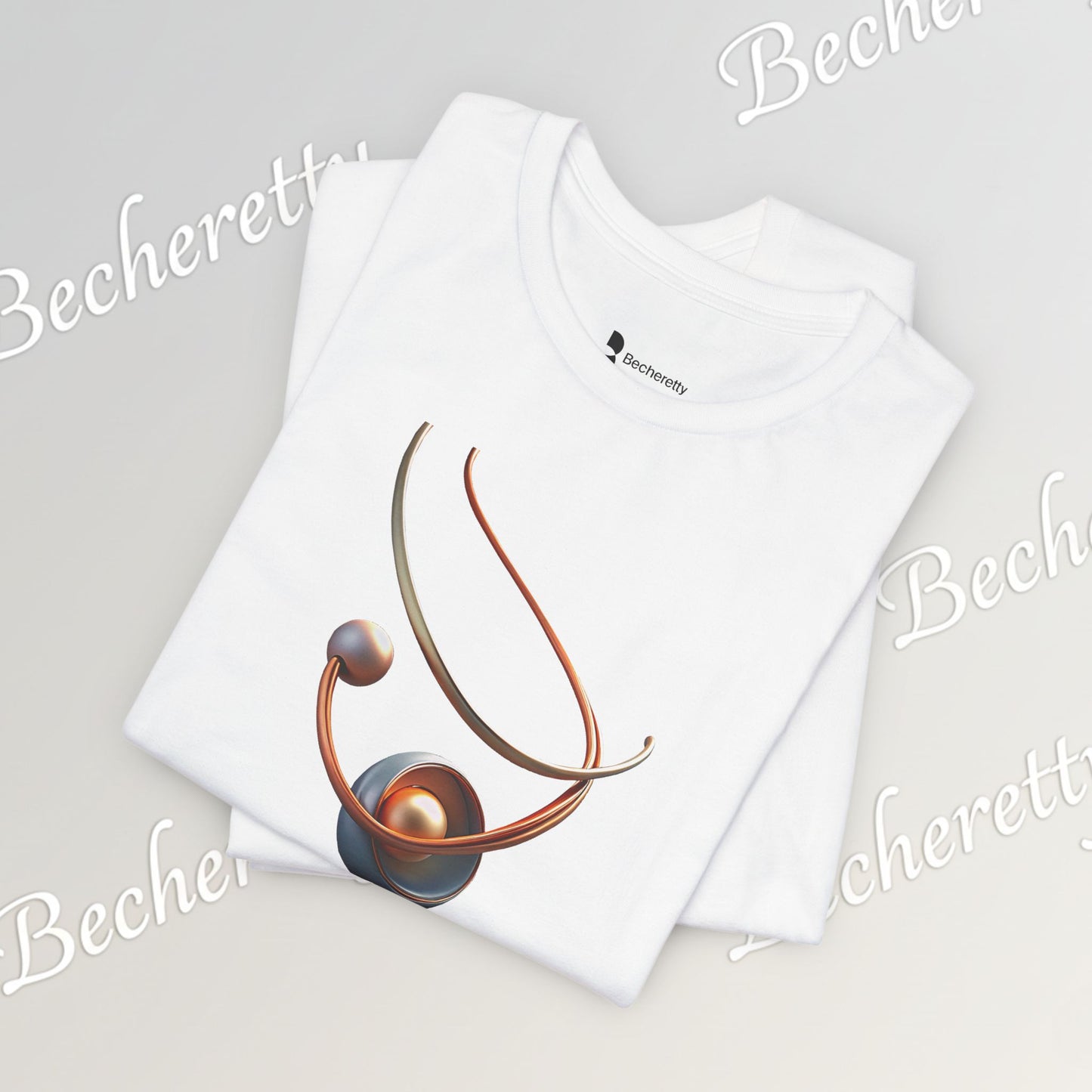 Artistic Graphic T-Shirt Becheretty - Stylish Necklace Design - Casual Wear, Gift for Art Lovers, Summer Fashion, Everyday Comfort