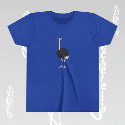 Youth Ostrich Graphic Tee - Becheretty desing for Kids, Cool Summer Top, Gift for Birthdays, Animal Lovers Tee