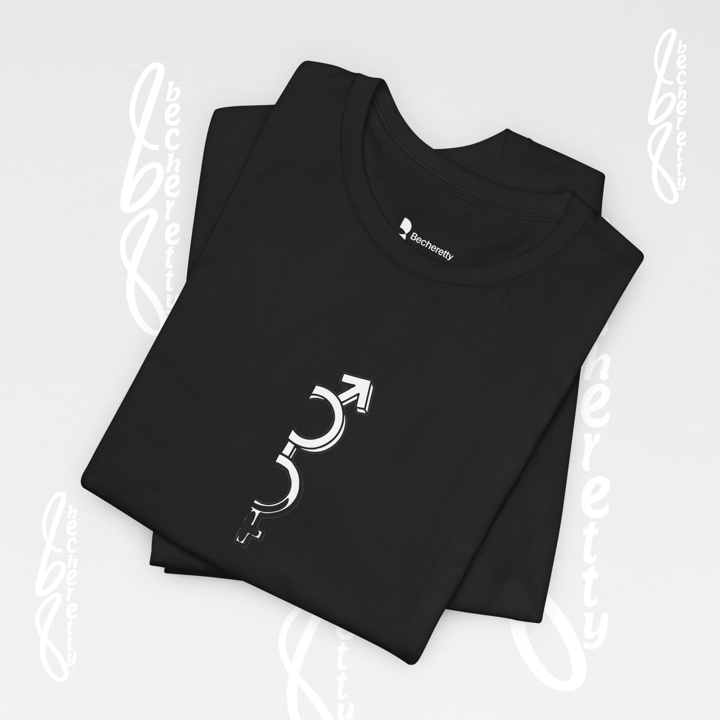 Minimalist Graphic Design Becheretty - Unisex Short Sleeves - Casual - Pixels Void Line